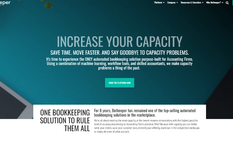 Screenshot of Botkeeper website