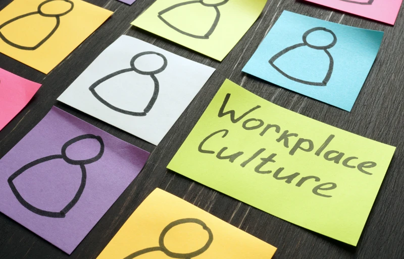 Sticky note that says Workplace Culture